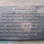 Weserliedanlage in Hann.-Münden, Detailansicht der Tafel mit dem Weserlied