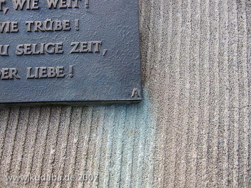 Weserliedanlage in Hann.-Münden, Detailansicht der Tafel mit dem Weserlied