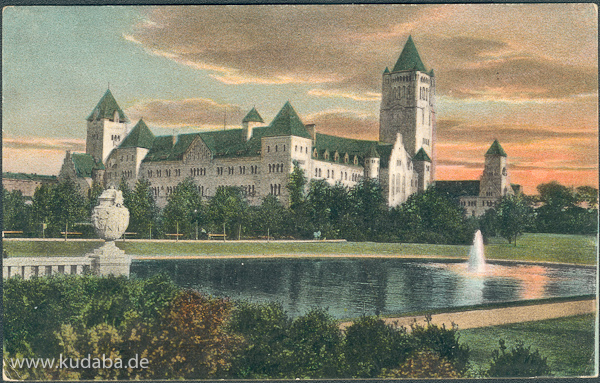 Historische Ansichtskarte von dem ehemaligen Residenzschloss von Franz Heinrich Schwechten in Poznan/Posen