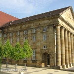 Stadthalle im Stil des Neoklassizismus von Ernst Rothe und Max Hummel in Kassel, Detailansicht