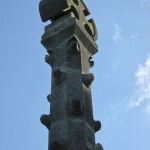 Schildhorn-Denkmal in Berlin-Grunewald von Friedrich August Stüler, Detailansicht von der Denkmalsspitze mit Kreuz