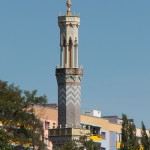 Dampfmaschinenhaus in Potsdam für Sanssouci von Ludwig Persius in Potsdam, Detailansicht des Schornsteins im Erscheinungsbild eines Minaretts