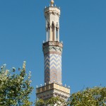 Dampfmaschinenhaus in Potsdam für Sanssouci von Ludwig Persius in Potsdam, Detailansicht des Schornsteins im Erscheinungsbild eines Minaretts