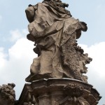 Denkmal des Großen Kurfürsten Friedrich Wilhelm Johann Georg Glume auf dem Schleusenplatz in Rathenow, Detailansicht von der Standfigur