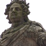 Denkmal des Großen Kurfürsten Friedrich Wilhelm Johann Georg Glume auf dem Schleusenplatz in Rathenow, Detailansicht von der Standfigur