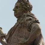 Denkmal des Großen Kurfürsten Friedrich Wilhelm Johann Georg Glume auf dem Schleusenplatz in Rathenow, Detailansicht von der Standfigur