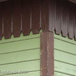 Der Kaiserbahnhof in Rathenow, erbaut 1913 im skandinavisch-norwegischen Stil, Detailansicht