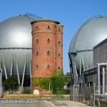 Ehemaliger Wasserturm an der Gaussstraße 11 im neoromanischen Stil von Paul Bratring in Berlin-Charlottenburg, Gesamtansicht