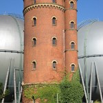 Ehemaliger Wasserturm an der Gaussstraße 11 im neoromanischen Stil von Paul Bratring in Berlin-Charlottenburg, Gesamtansicht