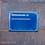 Haus Hüttenstraße 18 in Sangerhausen im Stil des Expressionismus von 1932, Informationstafel