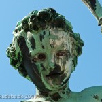 Denkmal "Genius mit Fackel" von Albert Wolff von 1876 in Berlin-Schöneberg, Detailansicht der Skulptur, Gesicht