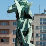 Denkmal "Genius mit Fackel" von Albert Wolff von 1876 in Berlin-Schöneberg, Gesamtansicht der Skulptur