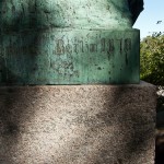 Jahndenkmal in der Hasenheide in Berlin-Neukölln von Erdmann Encke von 1869, Detailansicht der Standfigur