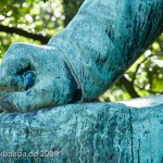 Jahndenkmal in der Hasenheide in Berlin-Neukölln von Erdmann Encke von 1869, Detailansicht der Standfigur