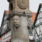 Rolandsbrunnen auf dem Marktplatz in Fritzlar, Renaissance, Detailansicht