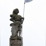 Rolandsbrunnen auf dem Marktplatz in Fritzlar, Renaissance, Detailansicht von der Rolandsfigur