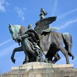 Das Reiterstandbild des Kaiser Wilhelm I. auf dem Deutschen Eck in Koblenz, Ansicht der Skulptur
