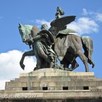 Das Reiterstandbild des Kaiser Wilhelm I. auf dem Deutschen Eck in Koblenz, Ansicht der Skulptur