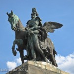 Das Reiterstandbild des Kaiser Wilhelm I. auf dem Deutschen Eck in Koblenz, Ansicht der Skulptur