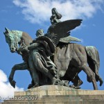 Das Reiterstandbild des Kaiser Wilhelm I. auf dem Deutschen Eck in Koblenz, Ansicht der Skulptur