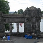 Das Reiterstandbild des Kaiser Wilhelm I. auf dem Deutschen Eck in Koblenz, Detailansicht