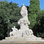 Goethe-Denkmal in Rom, Villa Borghese, von Gustav Eberlein entworfen und Valentino Casali ausgeführt, Enthüllung des Denkmals 1904, Gesamtansicht