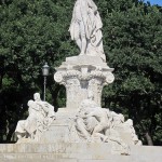 Goethe-Denkmal in Rom, Villa Borghese, von Gustav Eberlein entworfen und Valentino Casali ausgeführt, Enthüllung des Denkmals 1904, Gesamtansicht