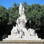 Goethe-Denkmal in Rom, Villa Borghese, von Gustav Eberlein entworfen und Valentino Casali ausgeführt, Enthüllung des Denkmals 1904, Gesamtansicht