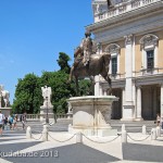 Reiterstandbild des Marc Aurel auf dem Kapitolsplatz in Rom, südliche Gesamtansicht