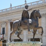 Reiterstandbild des Marc Aurel auf dem Kapitolsplatz in Rom, Ansicht des Reiterstandbildes