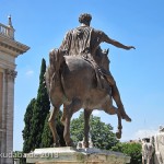 Reiterstandbild des Marc Aurel auf dem Kapitolsplatz in Rom, Ansicht des Reiterstandbildes