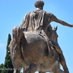 Reiterstandbild des Marc Aurel auf dem Kapitolsplatz in Rom, Detailansicht des Reiterstandbildes