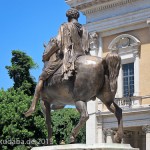 Reiterstandbild des Marc Aurel auf dem Kapitolsplatz in Rom, Ansicht des Reiterstandbildes