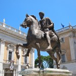 Reiterstandbild des Marc Aurel auf dem Kapitolsplatz in Rom, Ansicht des Reiterstandbildes