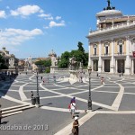 Reiterstandbild des Marc Aurel auf dem Kapitolsplatz in Rom, Ansicht des Kapitolsplatzes