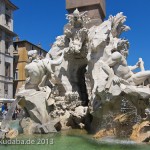 Vierströmebrunnen auf der Piazza Navona in Rom, Ansicht des Sockels