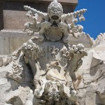 Vierströmebrunnen auf der Piazza Navona in Rom, Ansicht des Sockels