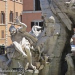 Vierströmebrunnen auf der Piazza Navona in Rom, Ansicht des Sockels