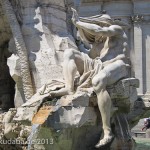 Vierströmebrunnen auf der Piazza Navona in Rom, Ansicht des Sockels