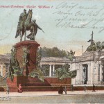 Ansicht des ehemaligen Kaiser-Wilhelm-Nationaldenkmals in Berlin, die Ansichtskarte wurde am 7.5.1915 als Feldpost von Berlin nach Borstel versendet.
