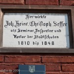 1612 fertiggestellte Alte Lateinschule in Alfeld an der Leine in Fachwerkbauweise mit einem umfangreichen Bildprogramm der Renaissance