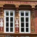 1612 fertiggestellte Alte Lateinschule in Alfeld an der Leine in Fachwerkbauweise mit einem umfangreichen Bildprogramm der Renaissance