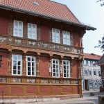 1612 fertiggestellte Alte Lateinschule in Alfeld an der Leine in Fachwerkbauweise mit einem umfangreichen Bildprogramm der Renaissance