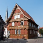 1612 fertiggestellte Alte Lateinschule in Alfeld an der Leine in Fachwerkbauweise mit einem umfangreichen Bildprogramm der Renaissance