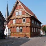 1612 fertiggestellte Alte Lateinschule in Alfeld an der Leine in Fachwerkbauweise mit einem umfangreichen Bildprogramm der Renaissance