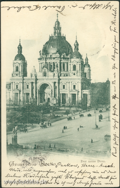 Historische Postkarte mit der Ansicht des neu errichteten Berliner Doms