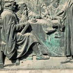 Relief Luther mit Reformatoren an der Westfassade des Berliner Doms auf der Spreeinsel in Berlin-Mitte von Johannes Götz