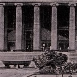 Historische Postkarte mit Ansicht des Alten Museums am Lustgarten in Berlin-Mitte auf der Spreeinsel (Museumsinsel), die als Feldpost 1917 von Berlin nach Bortfeld bei Braunschweig verschickt worden ist