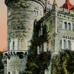 Detailausschnitt von der Vorderseite der Postkarte "Wilhelmshöhe. Löwenburg.", die am 15.01.1915 aus Cassel (Kassel) versendet wurde.