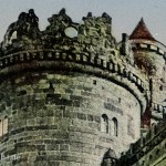 Detailausschnitt von der Vorderseite der Postkarte "Wilhelmshöhe. Löwenburg.", die am 15.01.1915 aus Cassel (Kassel) versendet wurde.